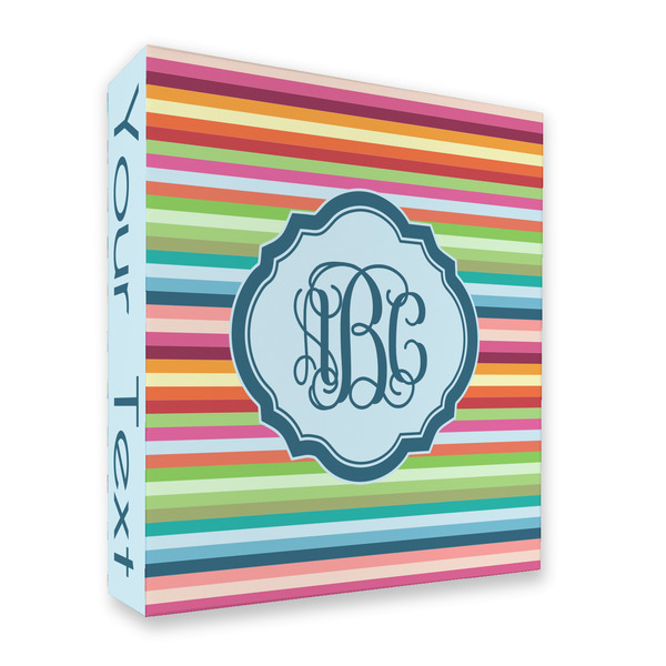 Custom Retro Horizontal Stripes 3 Ring Binder - Full Wrap - 2" (Personalized)