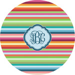 Retro Horizontal Stripes Multipurpose Round Labels - 5" (Personalized)