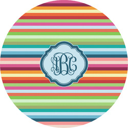 Retro Horizontal Stripes Multipurpose Round Labels - 5" (Personalized)