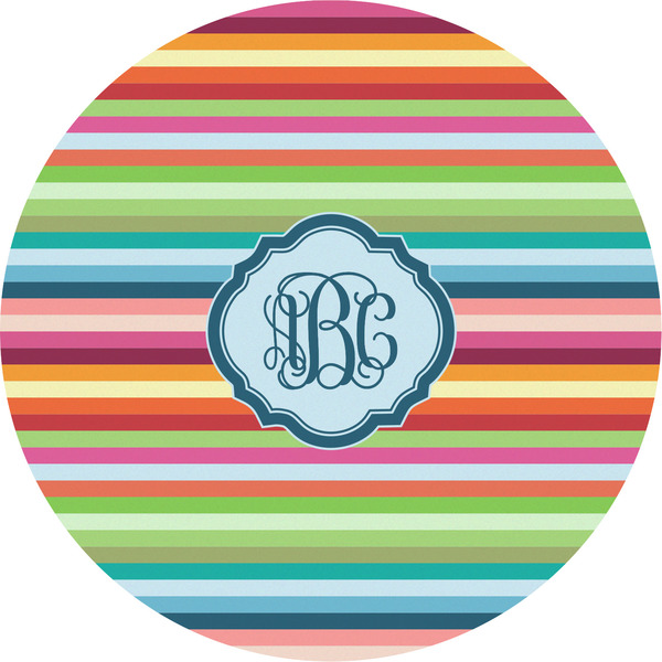 Custom Retro Horizontal Stripes Multipurpose Round Labels - 5" (Personalized)