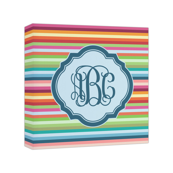 Custom Retro Horizontal Stripes Canvas Print - 8x8 (Personalized)