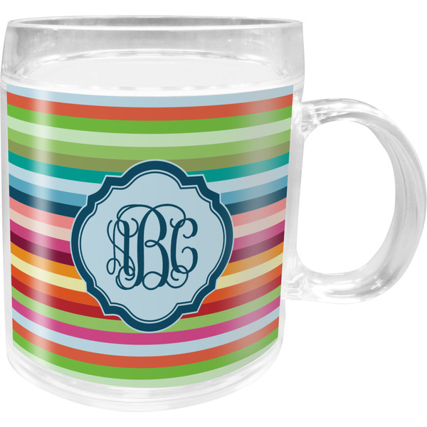 Custom Retro Horizontal Stripes Acrylic Kids Mug (Personalized)