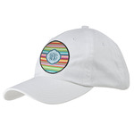 Retro Horizontal Stripes Baseball Cap - White (Personalized)