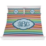 Retro Horizontal Stripes Comforter Set - King (Personalized)