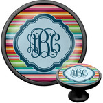 Retro Horizontal Stripes Cabinet Knob (Black) (Personalized)