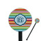 Retro Horizontal Stripes Black Plastic 5.5" Stir Stick - Round - Closeup