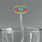 Retro Horizontal Stripes Clear Plastic 7" Stir Stick - Oval - Main