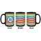 Retro Horizontal Stripes Coffee Mug - 15 oz - Black APPROVAL