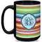 Retro Horizontal Stripes Coffee Mug - 15 oz - Black Full