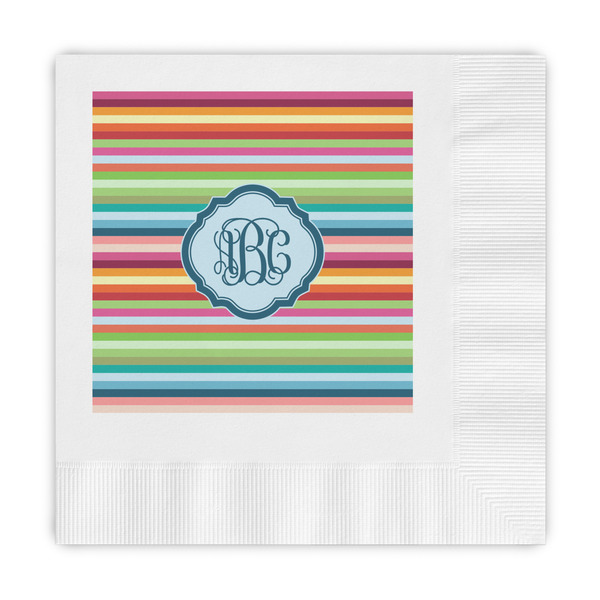 Custom Retro Horizontal Stripes Embossed Decorative Napkins (Personalized)