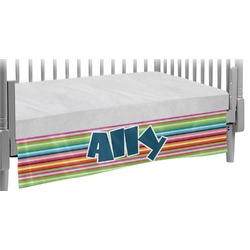 Retro Horizontal Stripes Crib Skirt (Personalized)