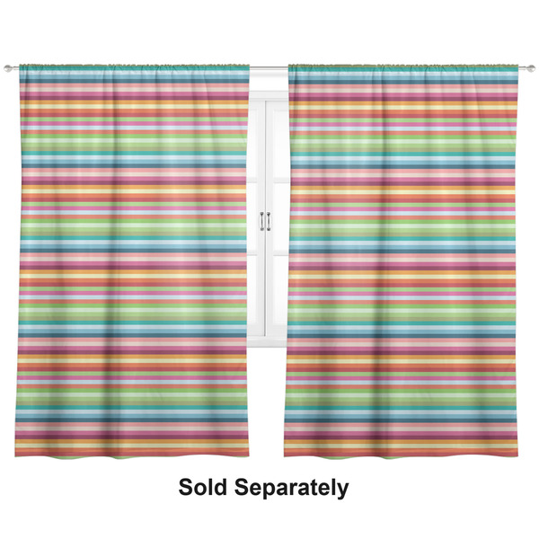 Custom Retro Horizontal Stripes Curtain Panel - Custom Size