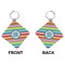 Retro Horizontal Stripes Diamond Keychain (Front + Back)