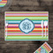 Retro Horizontal Stripes Disposable Paper Placemat - In Context