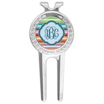 Retro Horizontal Stripes Golf Divot Tool & Ball Marker (Personalized)