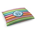 Retro Horizontal Stripes Dog Bed - Medium w/ Monogram