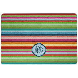 Retro Horizontal Stripes Dog Food Mat w/ Monogram