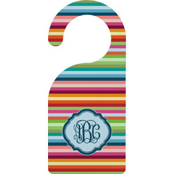 Retro Horizontal Stripes Door Hanger w/ Monogram