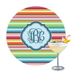 Retro Horizontal Stripes Printed Drink Topper - 3.25" (Personalized)