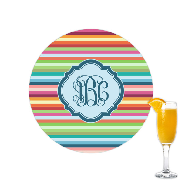 Custom Retro Horizontal Stripes Printed Drink Topper - 2.15" (Personalized)