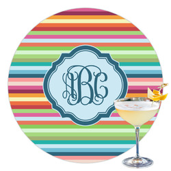 Retro Horizontal Stripes Printed Drink Topper - 3.5" (Personalized)