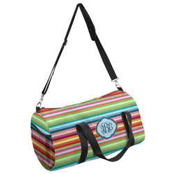 Retro Horizontal Stripes Duffel Bag - Large (Personalized)