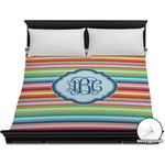 Retro Horizontal Stripes Duvet Cover - King (Personalized)