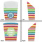 Retro Horizontal Stripes French Fry Favor Box - Front & Back View