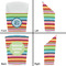 Retro Horizontal Stripes French Fry Favor Box - Front & Back View