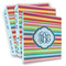 Retro Horizontal Stripes Full Wrap Binders - PARENT/MAIN