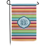 Retro Horizontal Stripes Small Garden Flag - Double Sided w/ Monograms