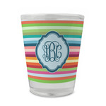 Retro Horizontal Stripes Glass Shot Glass - 1.5 oz - Single (Personalized)