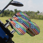 Retro Horizontal Stripes Golf Club Iron Cover - Set of 9 (Personalized)