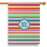 Retro Horizontal Stripes 28" House Flag - Double Sided (Personalized)