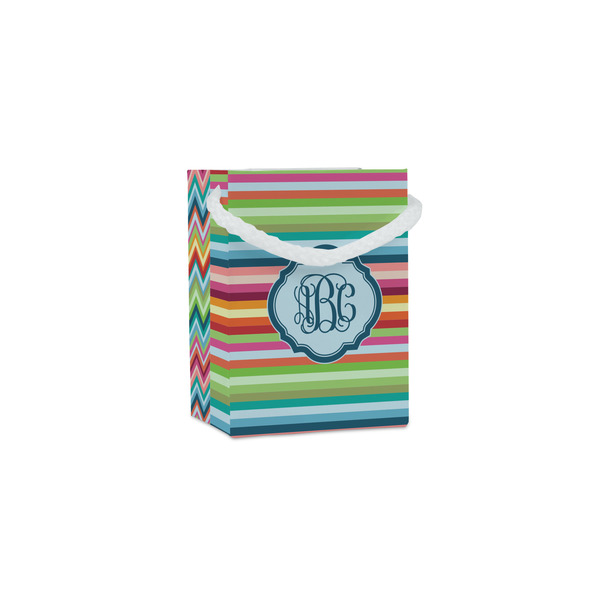 Custom Retro Horizontal Stripes Jewelry Gift Bags - Matte (Personalized)