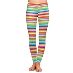 Retro Horizontal Stripes Ladies Leggings - Extra Small