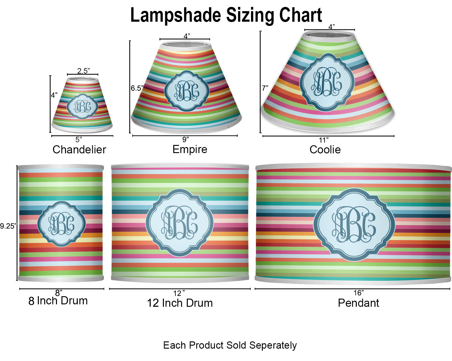 Lamp Shade Size Chart