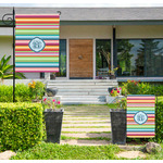 Retro Horizontal Stripes Large Garden Flag - Single Sided (Personalized)