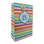 Retro Horizontal Stripes Large Gift Bag (Personalized)