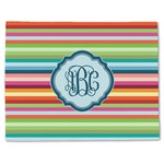 Retro Horizontal Stripes Single-Sided Linen Placemat - Single w/ Monogram