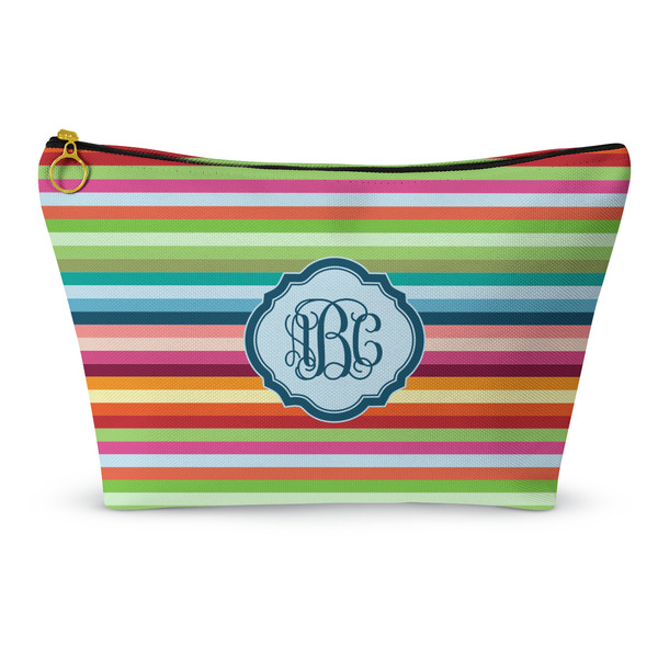 Custom Retro Horizontal Stripes Makeup Bag (Personalized)