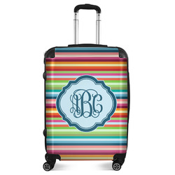 Retro Horizontal Stripes Suitcase - 24" Medium - Checked (Personalized)
