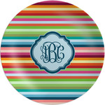 Retro Horizontal Stripes Melamine Plate - 10" (Personalized)