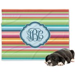 Retro Horizontal Stripes Dog Blanket - Large (Personalized)