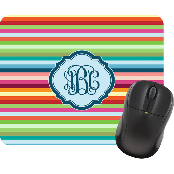 Custom Retro Horizontal Stripes Rectangular Mouse Pad (Personalized)