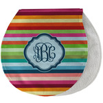 Retro Horizontal Stripes Burp Pad - Velour w/ Monogram