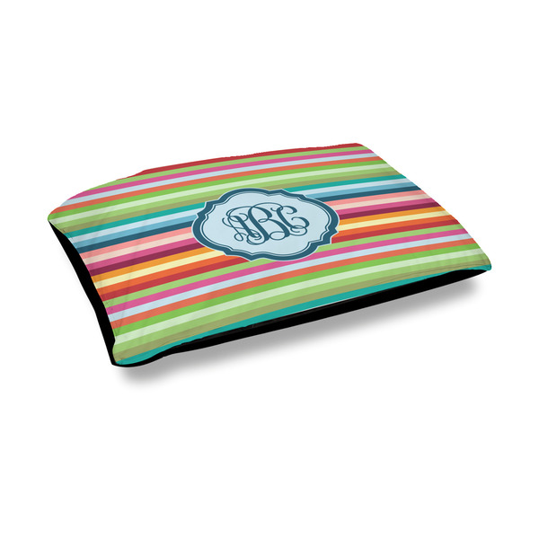 Custom Retro Horizontal Stripes Outdoor Dog Bed - Medium (Personalized)