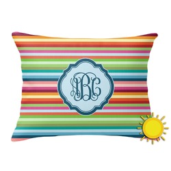 Retro Horizontal Stripes Outdoor Throw Pillow (Rectangular) (Personalized)