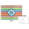 Retro Horizontal Stripes Disposable Paper Placemat - Front & Back