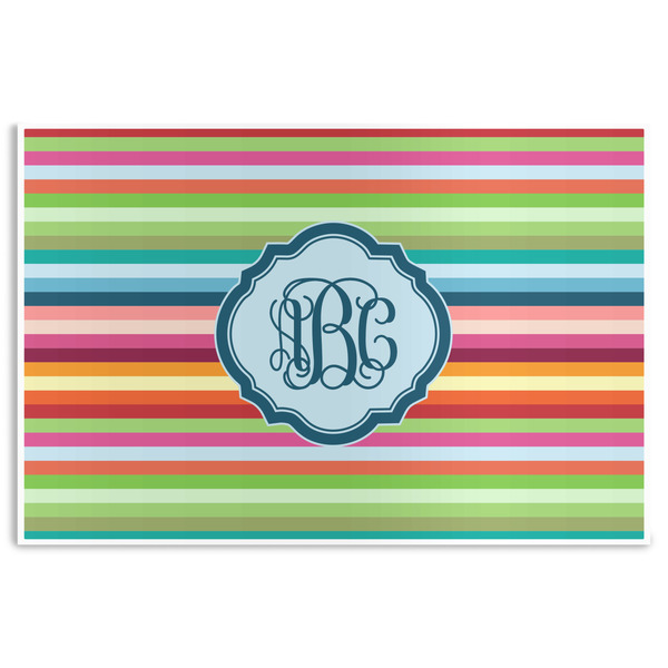 Custom Retro Horizontal Stripes Disposable Paper Placemats (Personalized)